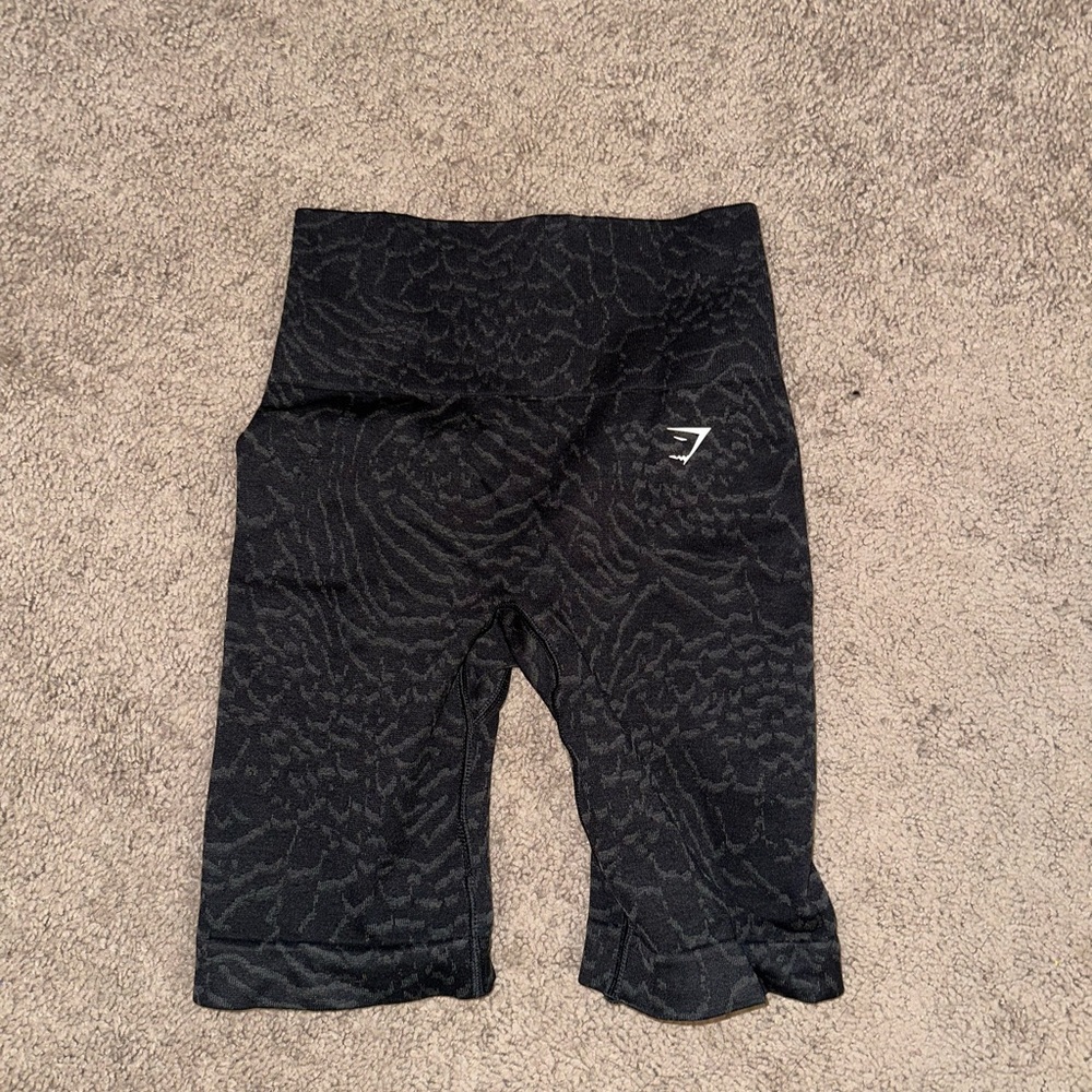 Black patterned gymshark biker shorts